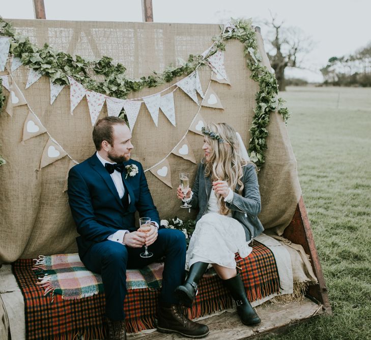 Rue De Seine Bride For A Foliage & Pampas Grass Wedding At Godwick Hall With Props From The Little Lending Co & Images By Darina Stoda