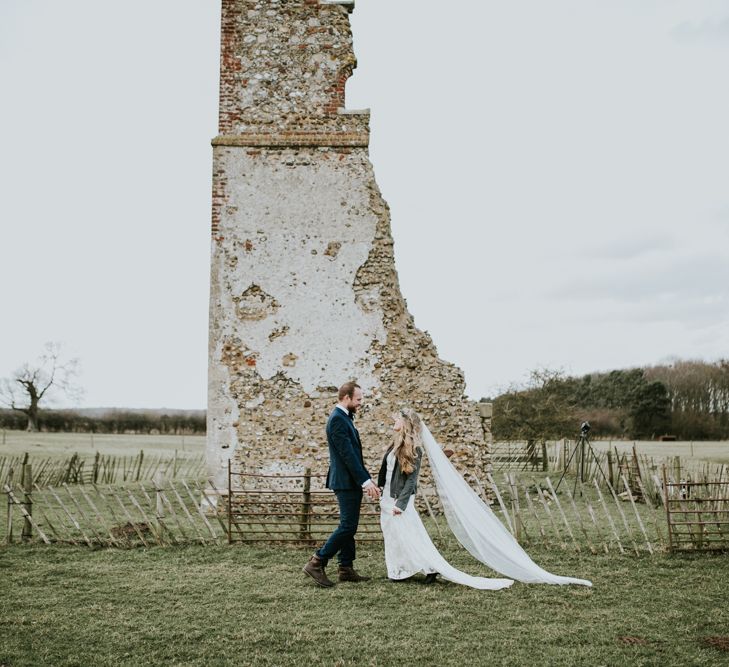 Rue De Seine Bride For A Foliage & Pampas Grass Wedding At Godwick Hall With Props From The Little Lending Co & Images By Darina Stoda