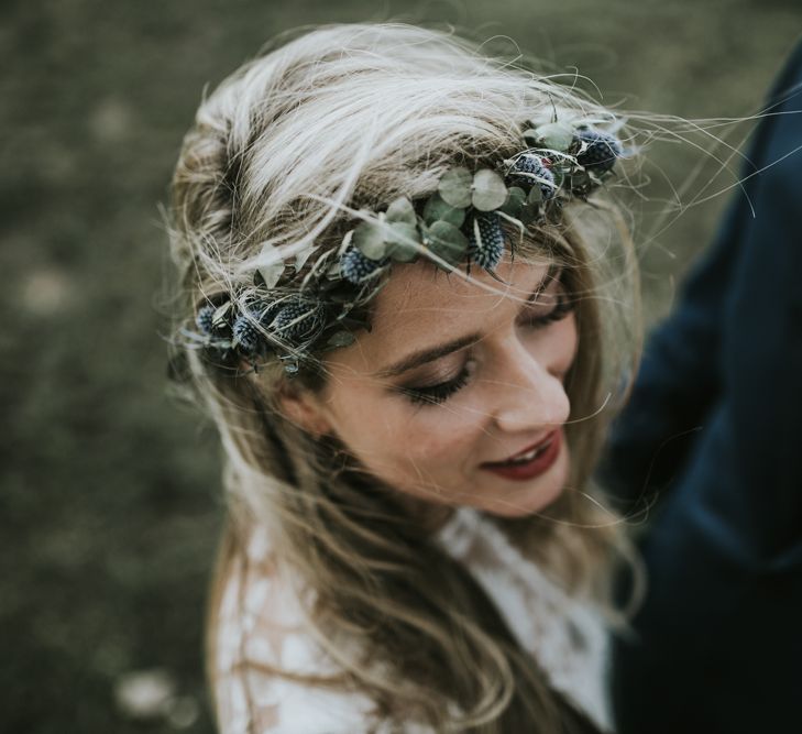 Rue De Seine Bride For A Foliage & Pampas Grass Wedding At Godwick Hall With Props From The Little Lending Co & Images By Darina Stoda