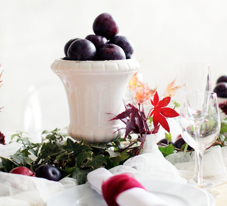 Berry Toned Table Scape Styling by Elle at Inspire Hire