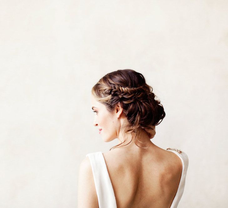 Twisted Plaited Wedding Updo For Bride