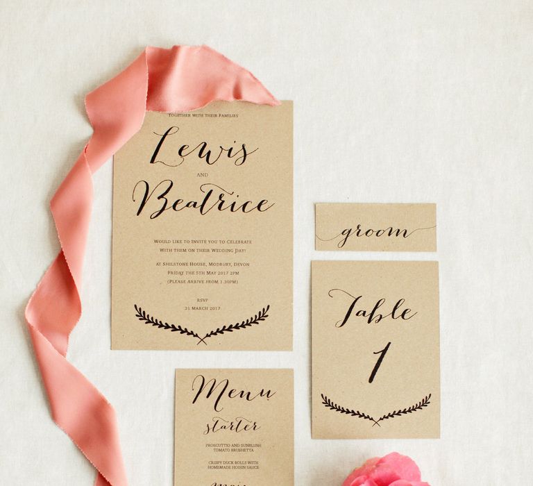 Rustic Minimal Wedding Stationery