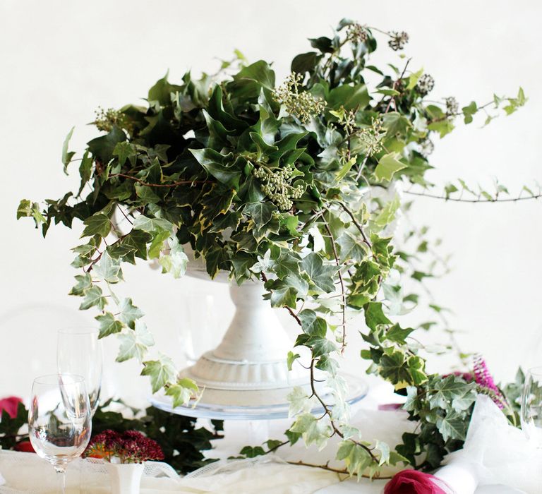 Ivy Centrepiece For Autumn Wedding