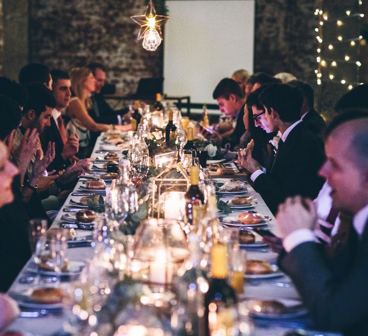 Intimate Wedding Reception In A London Warehouse