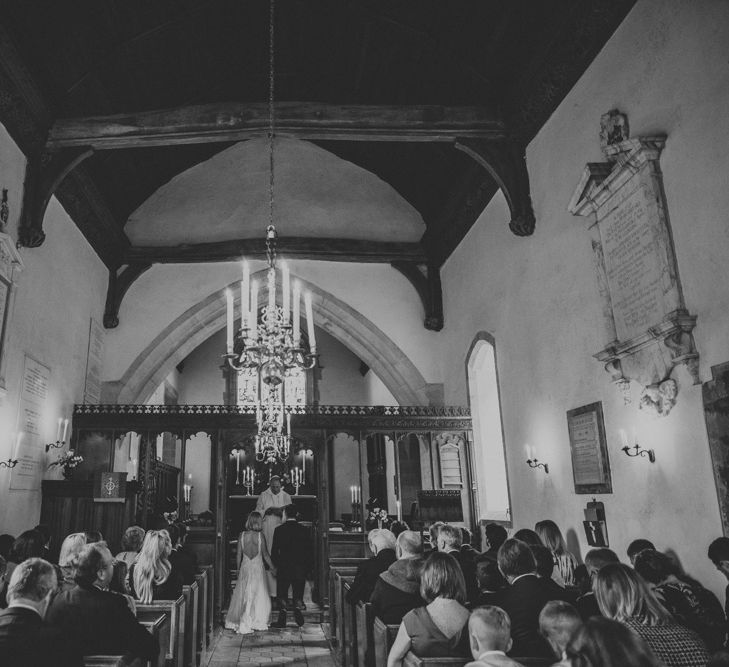 Church Ceremony | Bespoke Wedding Dress by Adam Dixon Made Using Material from Mothers Vintage Bridal Gown | Lucy Turnbull Photography