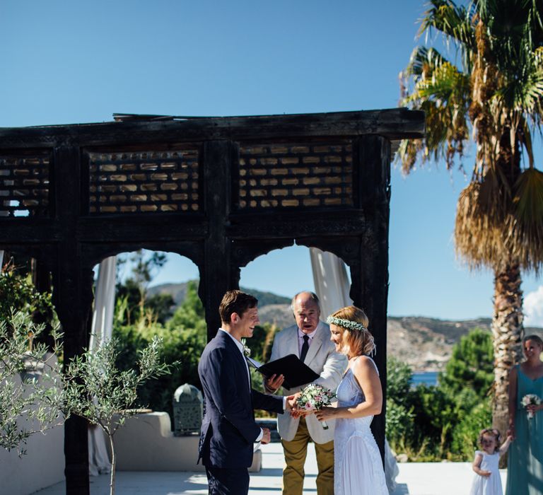 Ceremony | Outdoor Greek Destination Wedding at The Peligoni Club | Lucy Turnbull Photography