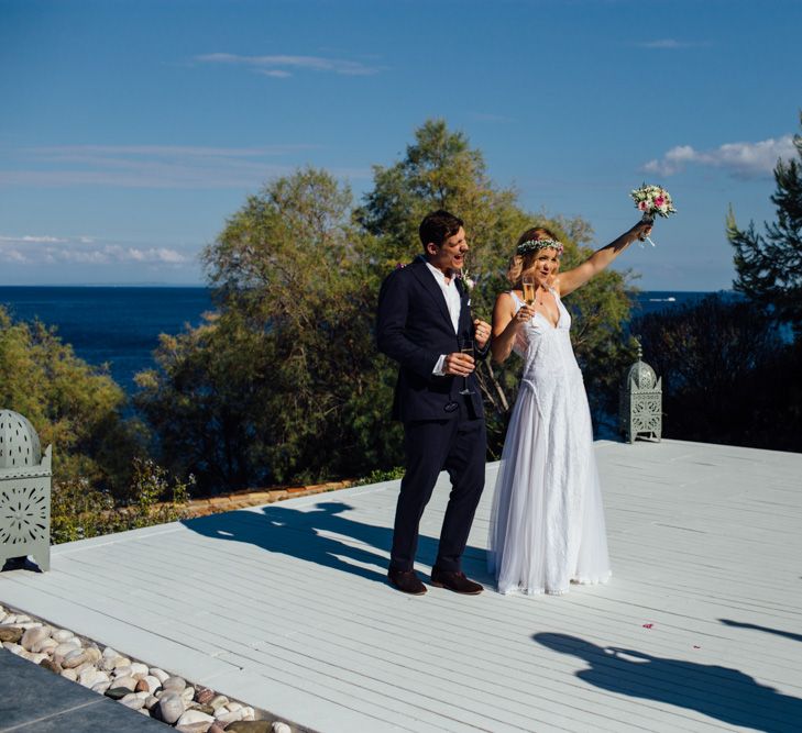 Bride & Groom | Outdoor Greek Destination Wedding at The Peligoni Club | Lucy Turnbull Photography