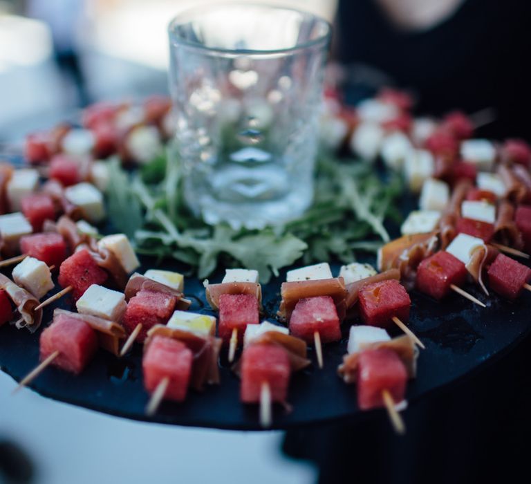 Canapes | Outdoor Greek Destination Wedding at The Peligoni Club | Lucy Turnbull Photography