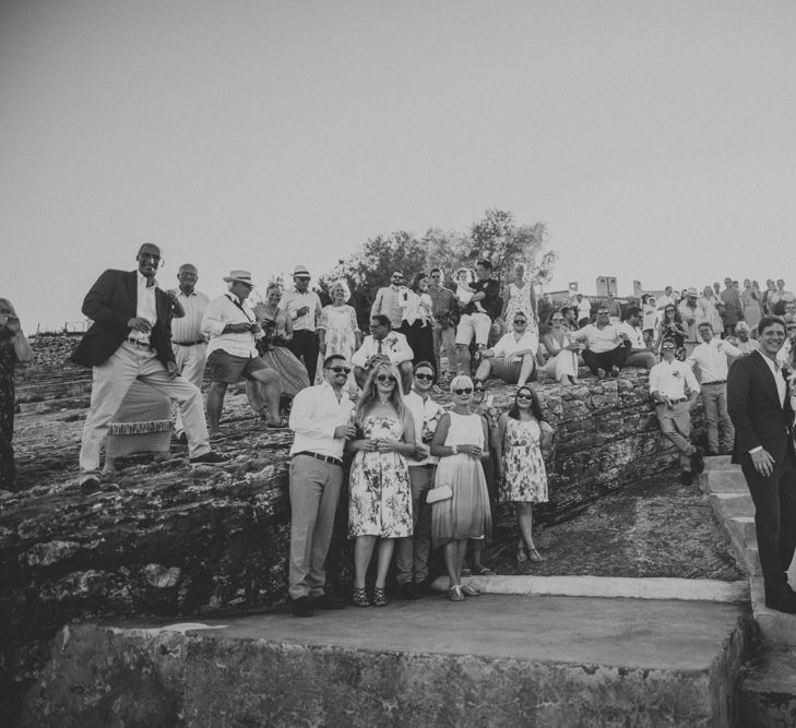 Wedding Guests | Outdoor Greek Destination Wedding at The Peligoni Club | Lucy Turnbull Photography