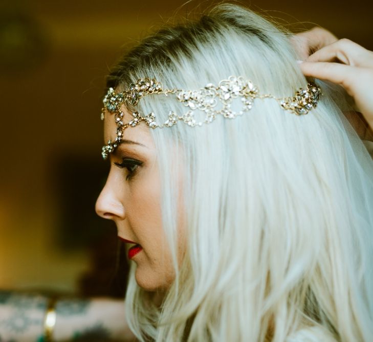 Bride In Gold Headpiece