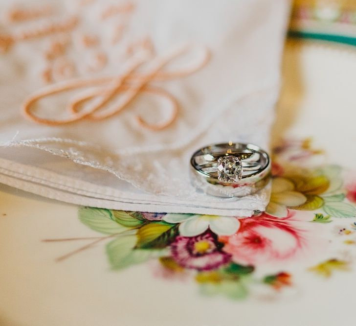 Engagement Ring & Wedding Band | Coral & Green Wedding at The Italian Villa in Poole, Dorset with Japanese Gardens | Peppermint Love Photography | Wedding Memories Film