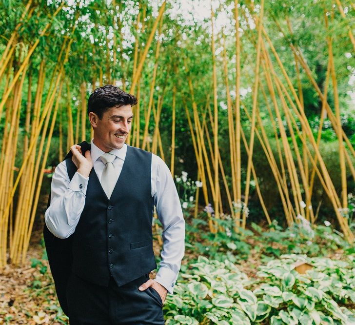 Groom in Tuxedo | Coral & Green Wedding at The Italian Villa in Poole, Dorset with Japanese Gardens | Peppermint Love Photography | Wedding Memories Film