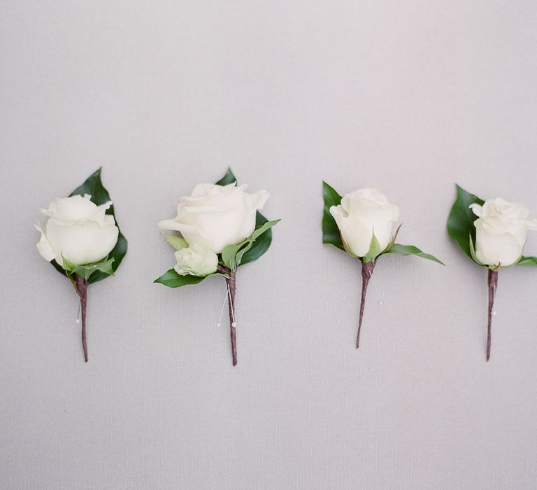 Classic White Rose Buttonholes