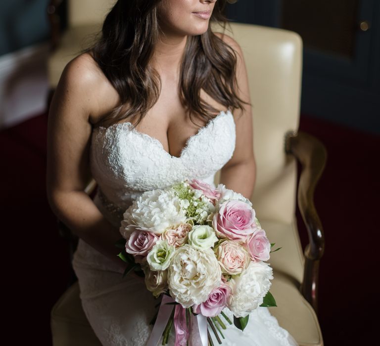 Elegant Bride in Enzoani Lace Wedding Dress from JS Couture