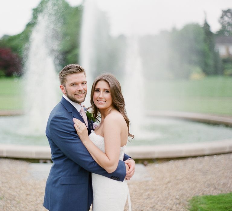 Bride & Groom Water Fountain at Fetcham Park Surrey