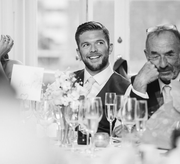 Groom during Reception Speeches