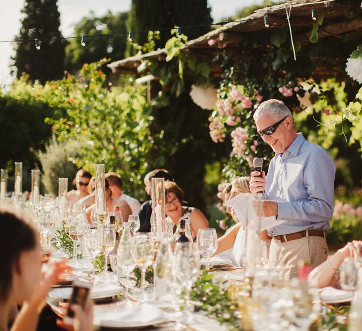 Speeches | Outdoor Italian Wedding at Borgo Petrognano Planned by Tuscan Wedding Planners | Frances Sales Photography