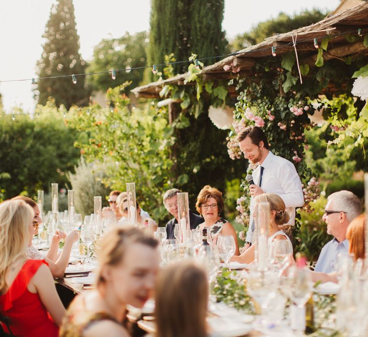 Speeches | Outdoor Italian Wedding at Borgo Petrognano Planned by Tuscan Wedding Planners | Frances Sales Photography