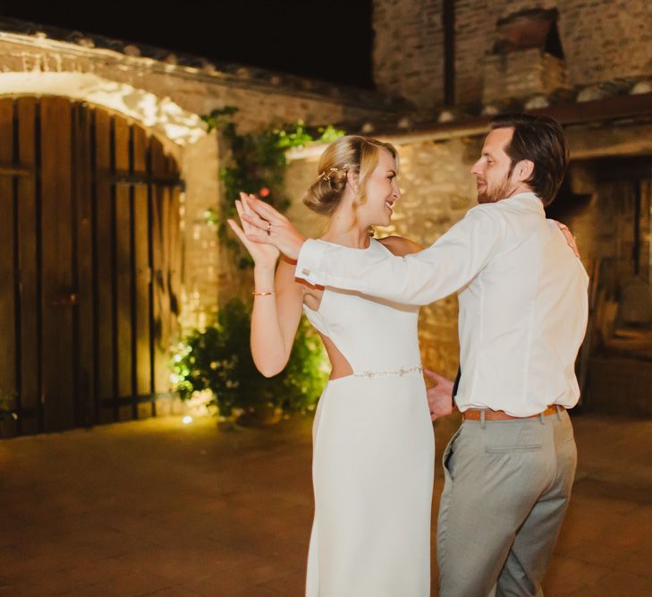 First Dance | Bride in Backless 'Orleans' Sarah Seven Wedding Dress | Frances Sales Photography