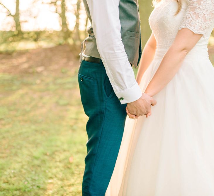 Bride In Bardot Neck Gown By Charlotte Balbier | Rustic Pastel Wedding At Blake Hall | Images By Matt Ethan Photography