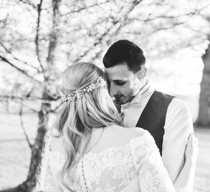 Bride In Bardot Neck Gown By Charlotte Balbier | Rustic Pastel Wedding At Blake Hall | Images By Matt Ethan Photography