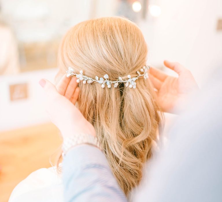 Bride In Bardot Neck Gown By Charlotte Balbier | Rustic Pastel Wedding At Blake Hall | Images By Matt Ethan Photography