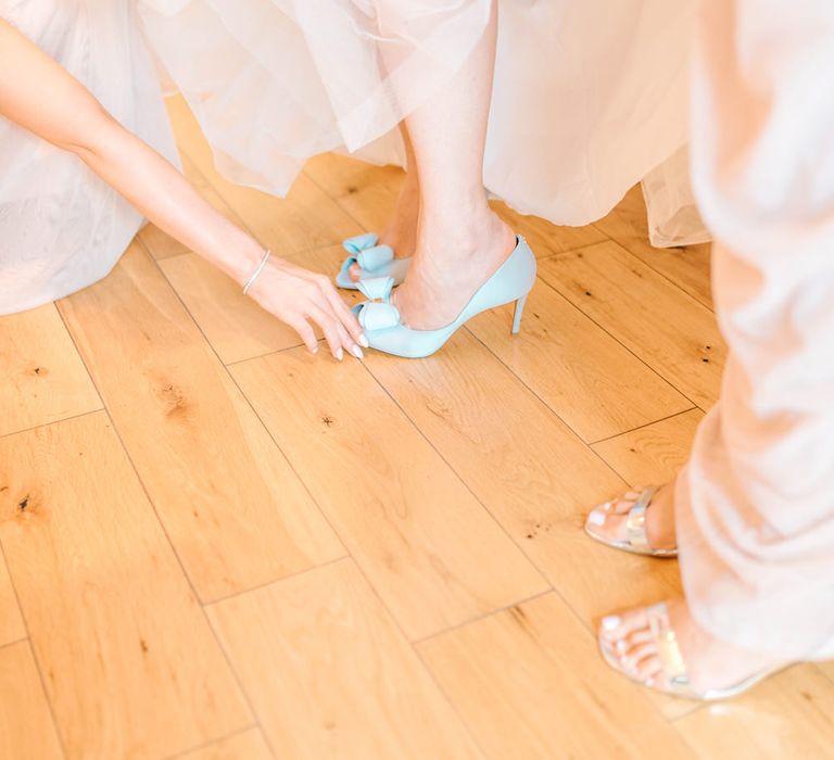 Bride In Bardot Neck Gown By Charlotte Balbier | Rustic Pastel Wedding At Blake Hall | Images By Matt Ethan Photography