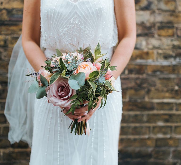 Bride in Rosa Clara Veleta Wedding Dress