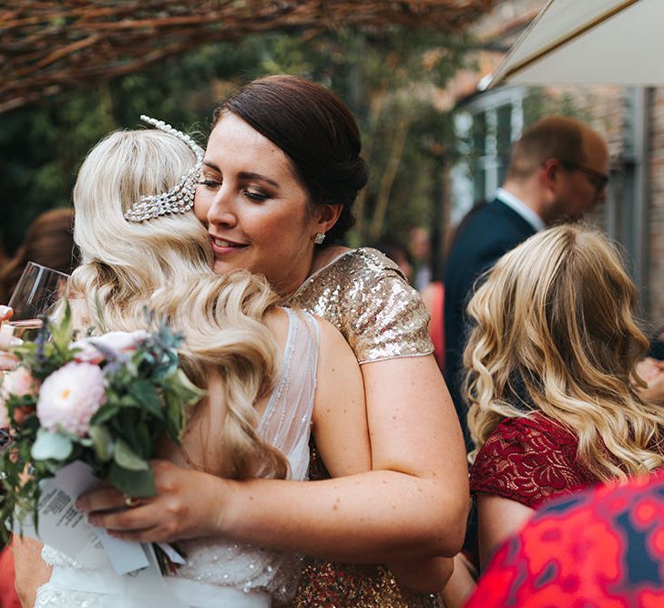 Bride in Rosa Clara Veleta Wedding Dress