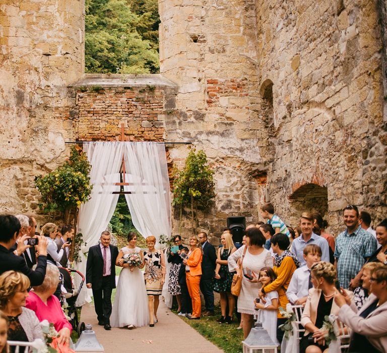 Outdoor Ceremony at Ruin Monastery Žiče Charterhouse in Slovenia