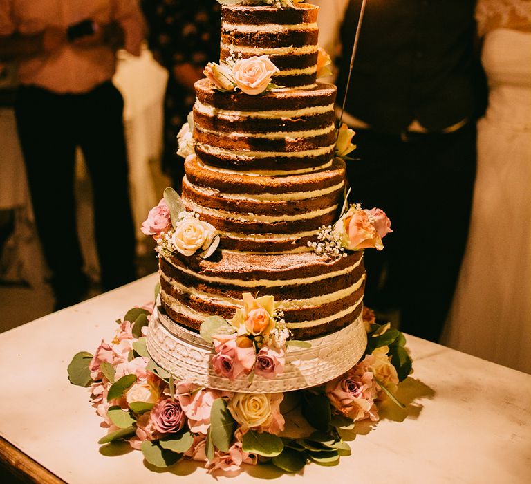 Chocolate Naked Wedding Cake with Sparkler