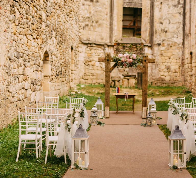 Intimate Outdoor Ceremony at Ruin Monastery Žiče Charterhouse in Slovenia