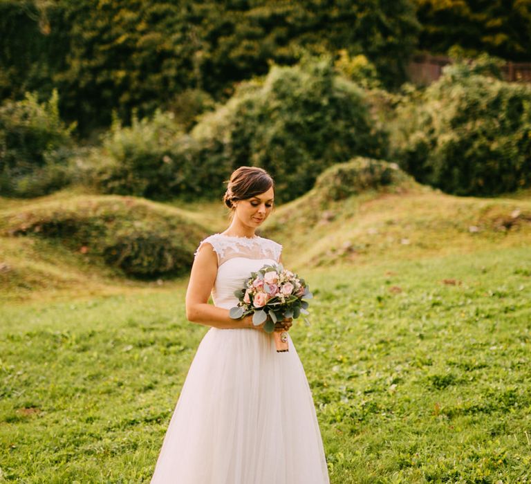 Bride in Romantic Tulle & Lace Wedding Dress