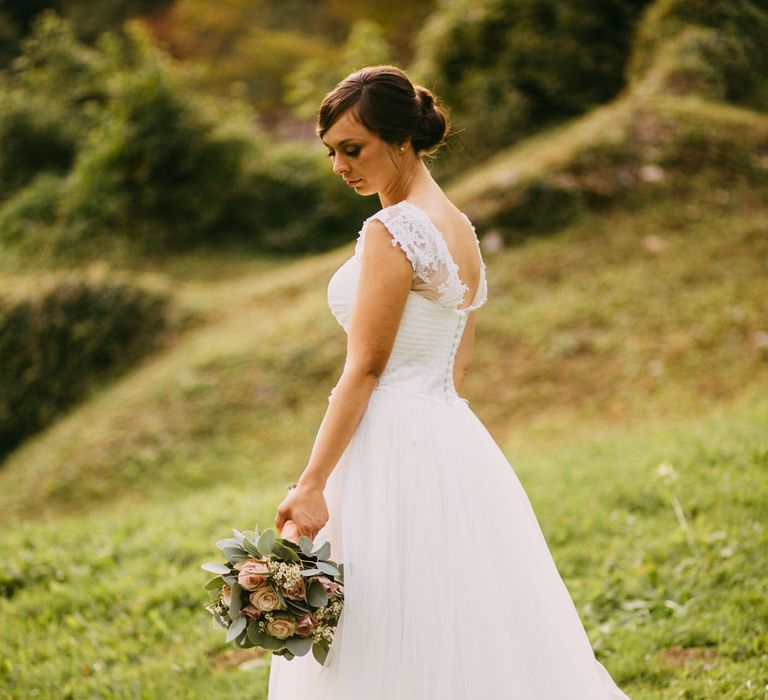 Bride in Romantic Tulle & Lace Wedding Dress