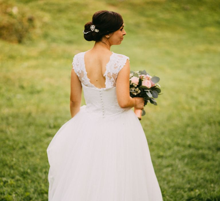 Bride in Romantic Tulle & Lace Wedding Dress