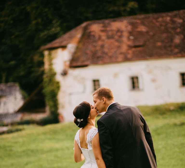 Bride & Groom at an Ruin Monastery Žiče Charterhouse in Slovenia