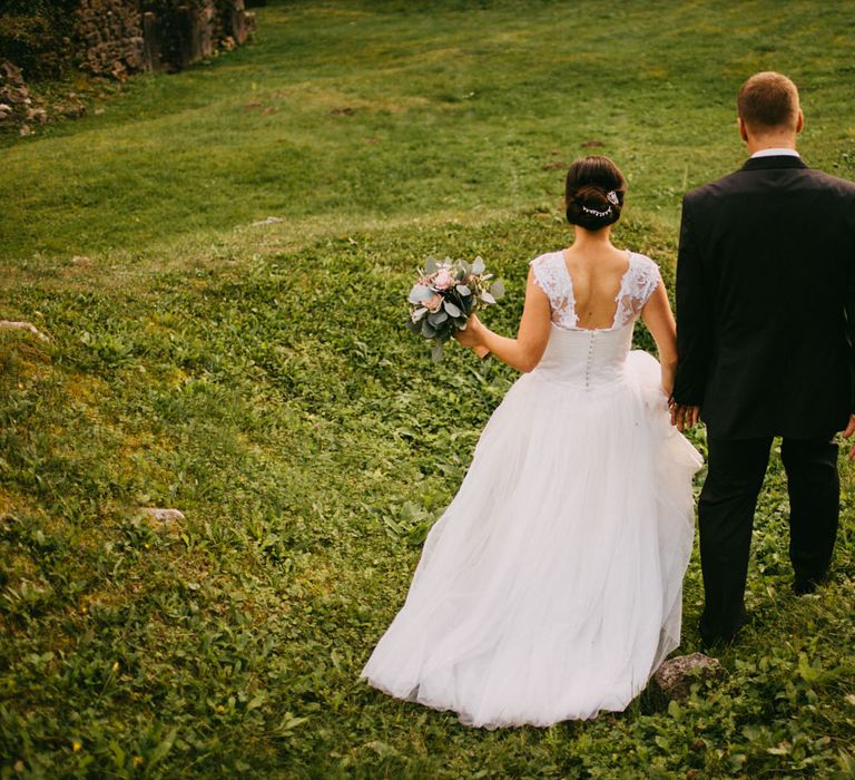 Bride & Groom at an Ruin Monastery Žiče Charterhouse in Slovenia