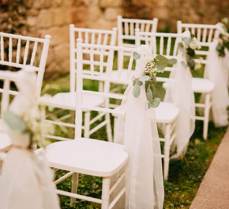 Tulle & Eucalyptus Aisle Chair Decor