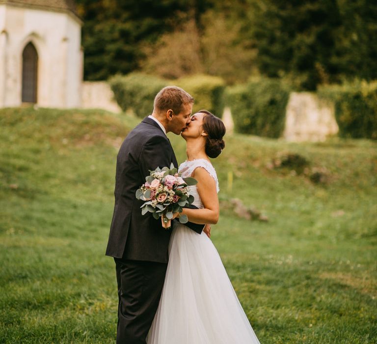 Bride & Groom at an Ruin Monastery Žiče Charterhouse in Slovenia