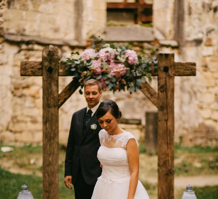 Bride & Groom at an Ruin Monastery Žiče Charterhouse in Slovenia