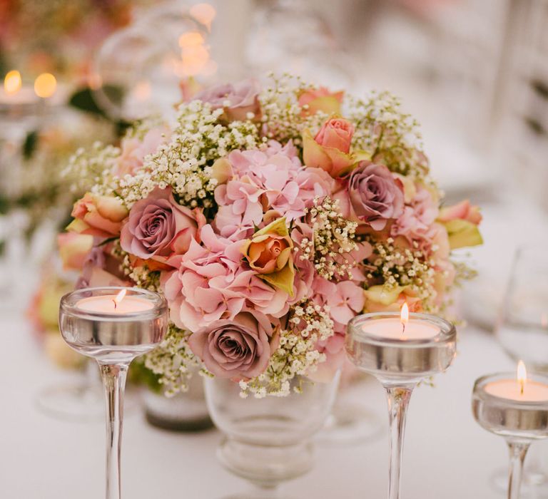 Blush Pink Floral Centrepieces