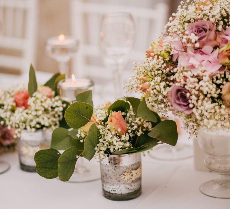 Blush Pink Flower Table Centrepieces