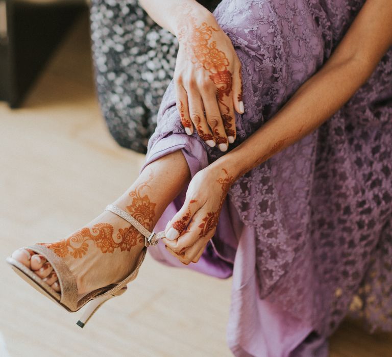 Lavender Sari For Bride