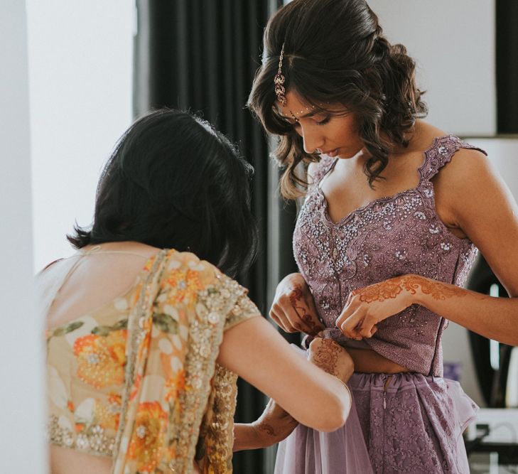 Lavender Sari For Bride