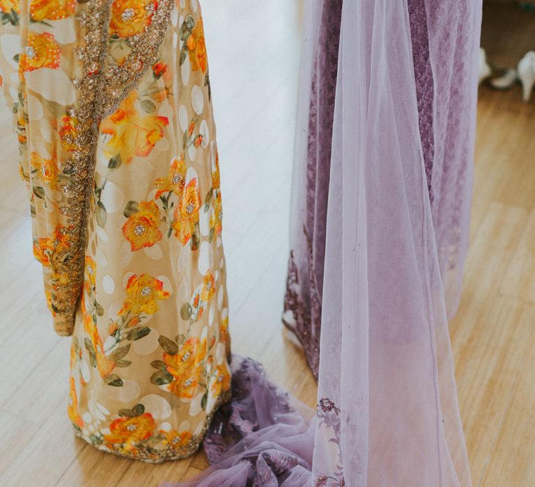 Lavender Sari For Bride