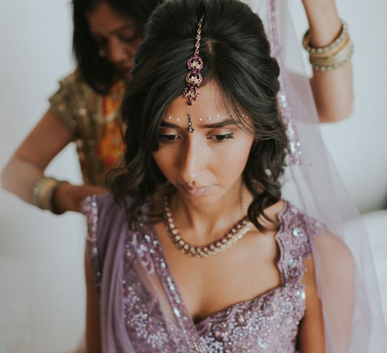 Lavender Sari For Bride