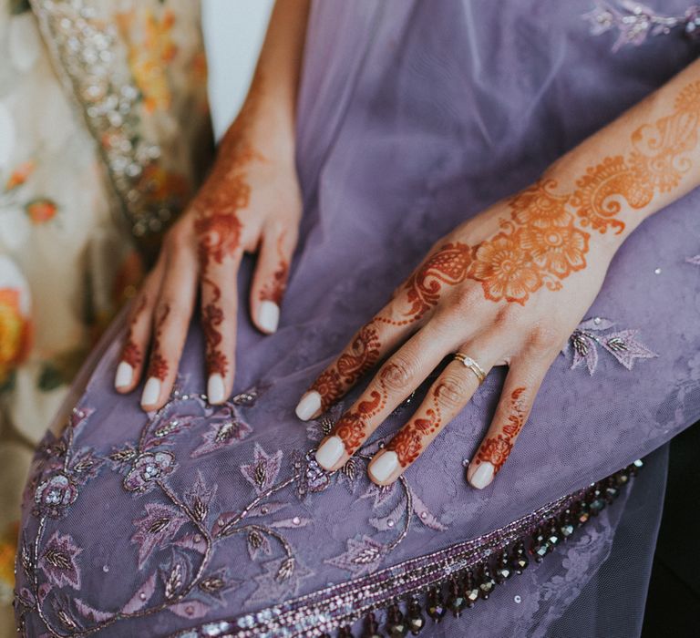 Lavender Sari For Bride