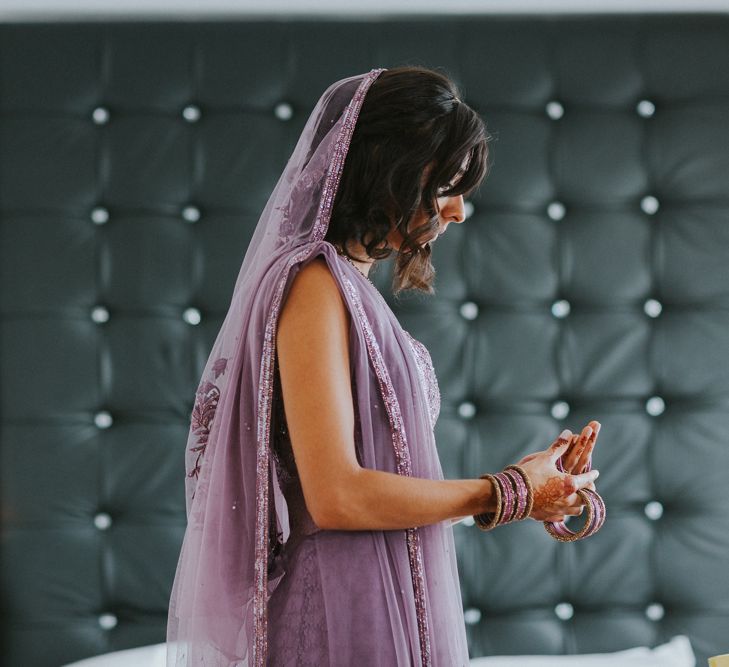 Lavender Sari For Bride