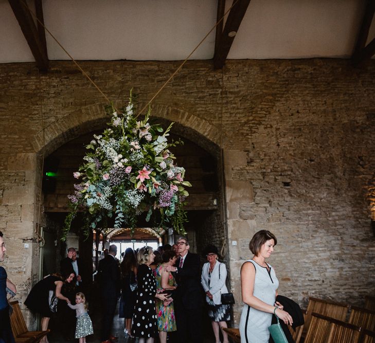 Flower Installation | Lilac & Navy Rustic Wedding at Stone Barn, Cotswolds | Frankee Victoria Photography