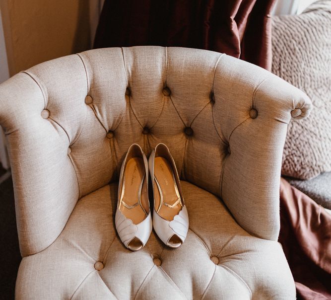 Bridal Shoes | Lilac & Navy Rustic Wedding at Stone Barn, Cotswolds | Frankee Victoria Photography